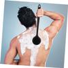 Black Silicone Shower Back Scrubber with Long Handle view 4