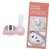 Pink PP and Stainless Steel Food Bowl with Angled Design view 3