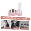 Pink PP and Stainless Steel Food Bowl with Angled Design view 4