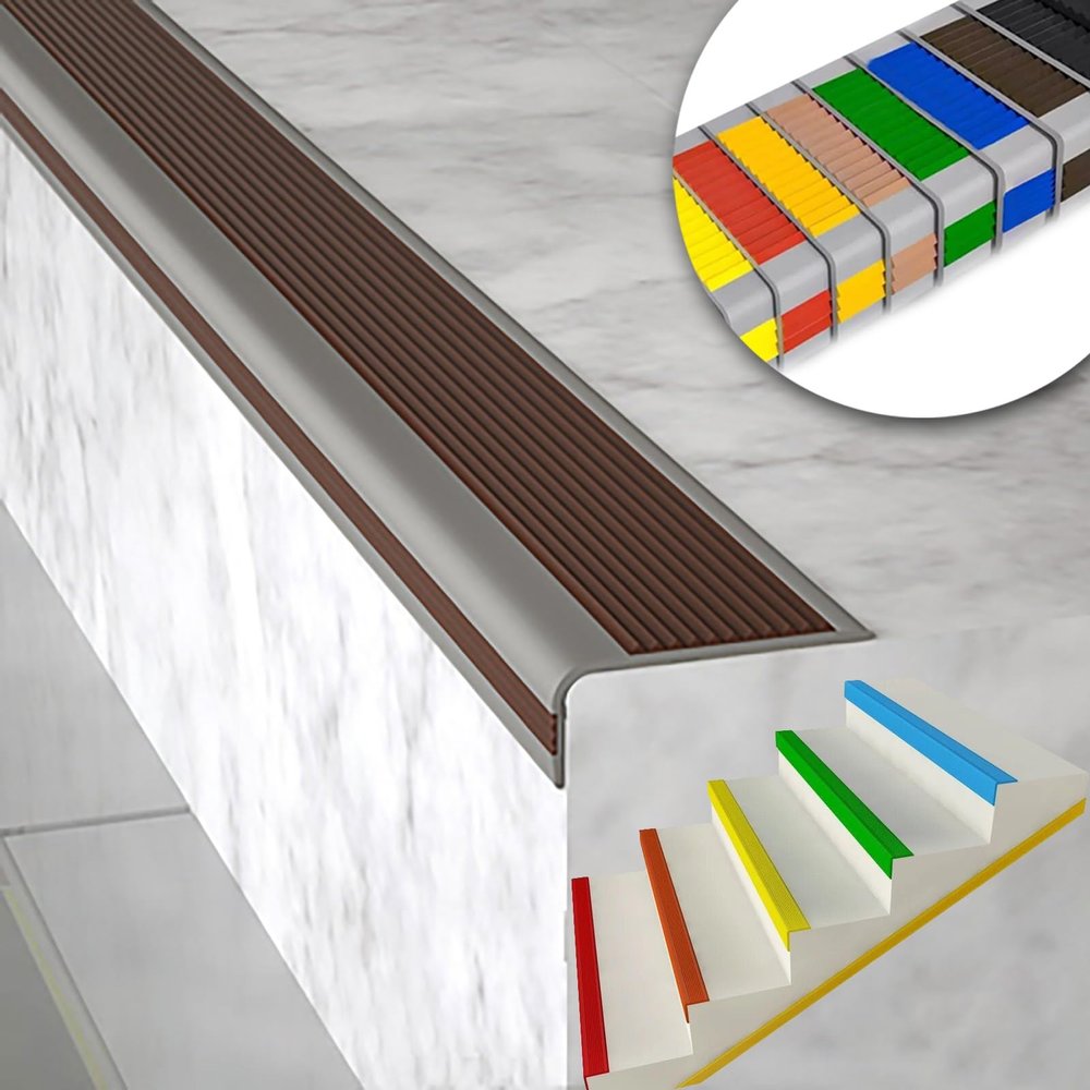 Non-Slip Stair Transition Strip, Self-Adhesive Rubber Edge Protector