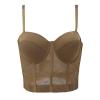 Women's Corset Crop Top, Brown, XS view 4