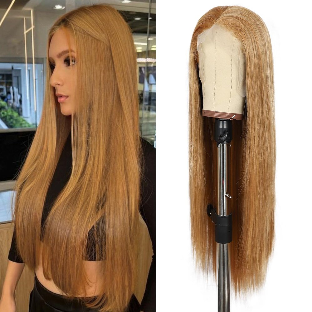 Sapphirewigs 26-Inch Straight Lace Front Wig, Yellow-Brown