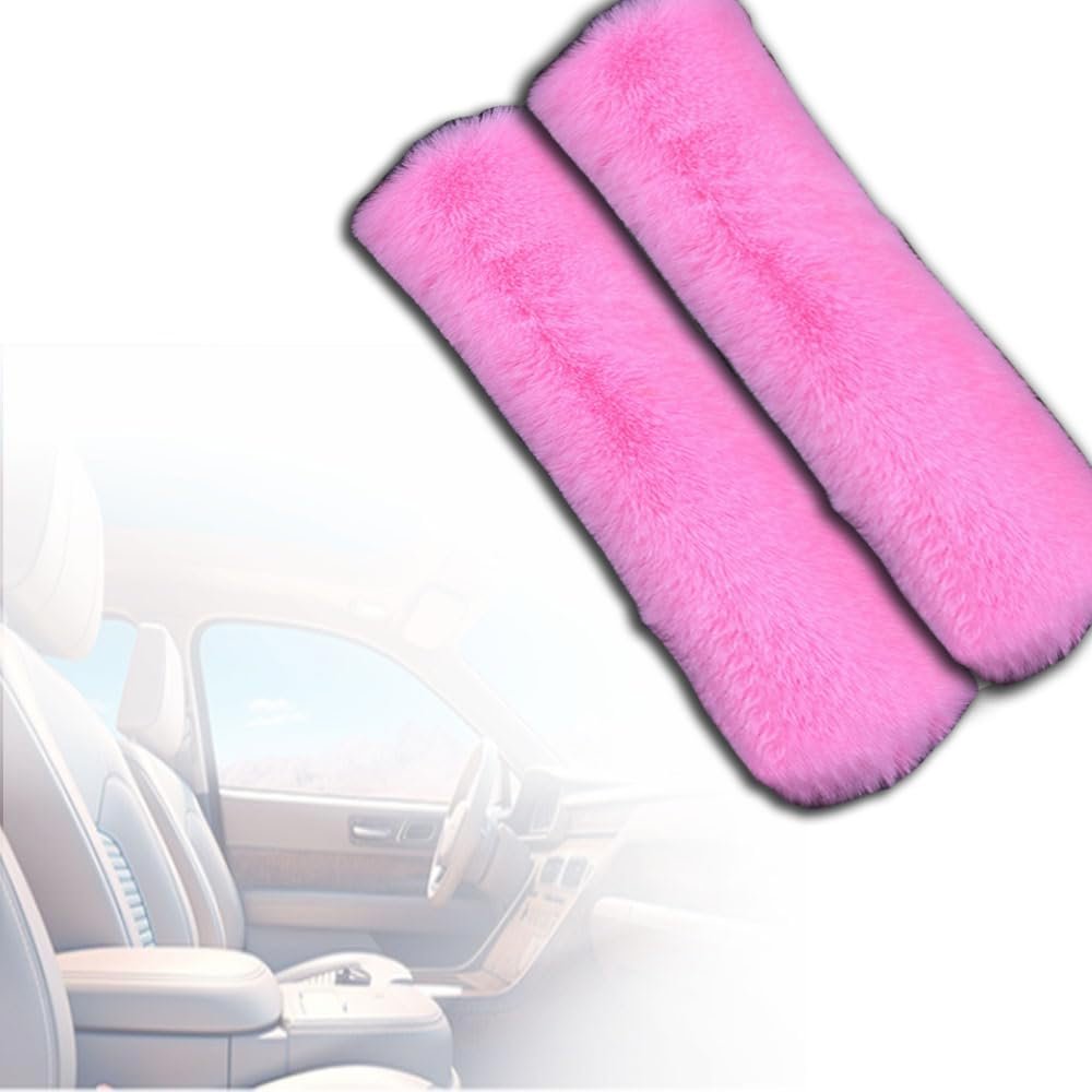 QSJKLC Car Seat Belt Shoulder Pads for Ford Escort 2015–2024, E-Pink2
