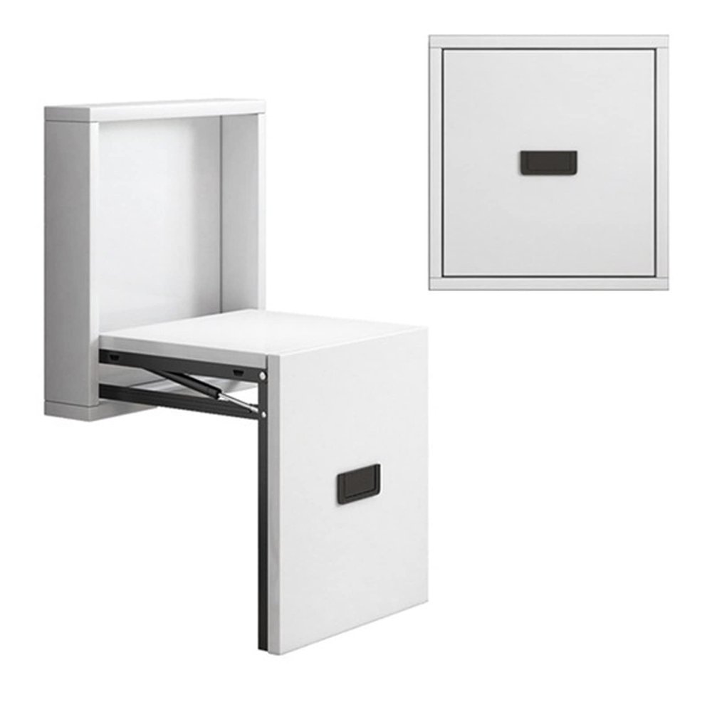 Folding Wall-Mounted Shower Seat, Fold-Down Wooden Seat with Steel Frame, 200 kg Capacity for Seniors and People with Disabilities