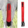 equlup Horse Tail Bag, 7.5 x 70 cm, Waterproof, Breathable, Fleece Material, Tail Protection with Fringes (Red) view 3