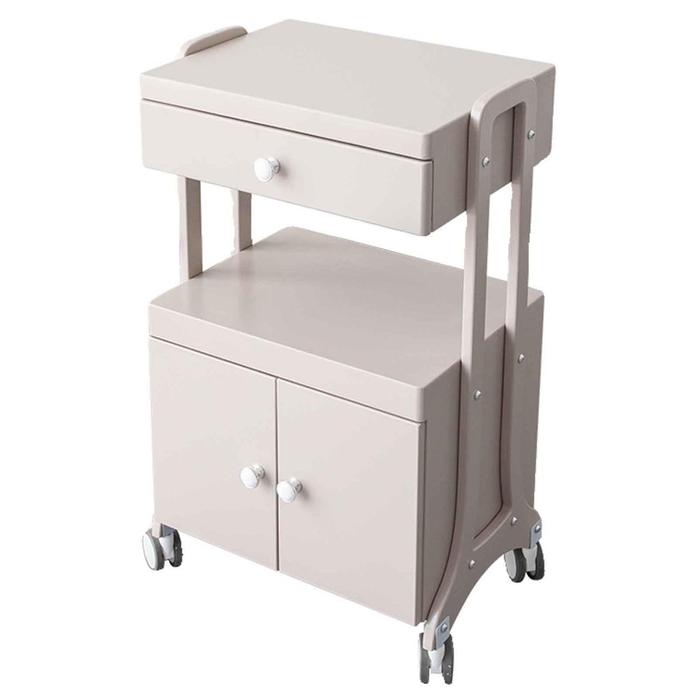 Beauty Salon Storage Cart with Drawer and Double-Door Cabinet