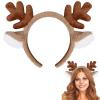 TEBIEKOY Reindeer Antler Headband with Deer Ears, Brown, 11.3 x 20 cm view 1