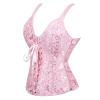 GMDNS Women's Steampunk Overbust Corset with Cups, Lace-Up Closure and Side Straps view 1