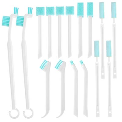 HONMEET 16-Piece Plastic Shower Cleaning Brushes with Lightly Ridged Bristles for Effective Grout Cleaning