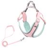 HWJFDC Adjustable No-Pull Dog Harness with Leash, Green-Pink, XXS view 2