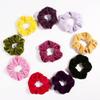 Anevous 5-Pack Velvet Hair Ties for Women, Elastic Scrunchies, Soft Thick Ponytail Hair Bands, Reddish Brown view 3