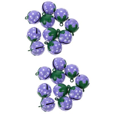 SEWOART 20-Piece Cartoon Pet Pendants, Strawberry-Shaped Colorful Bells for DIY Crafts and Pet Necklace Decoration
