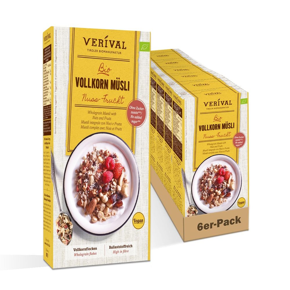 Verival Nut & Fruit Whole Grain Muesli | 6 x 325 g