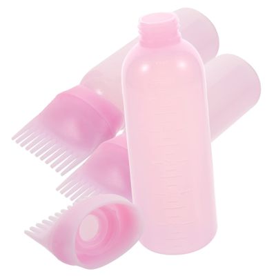 3-Pack Pink Plastic Root Comb Applicator Bottles