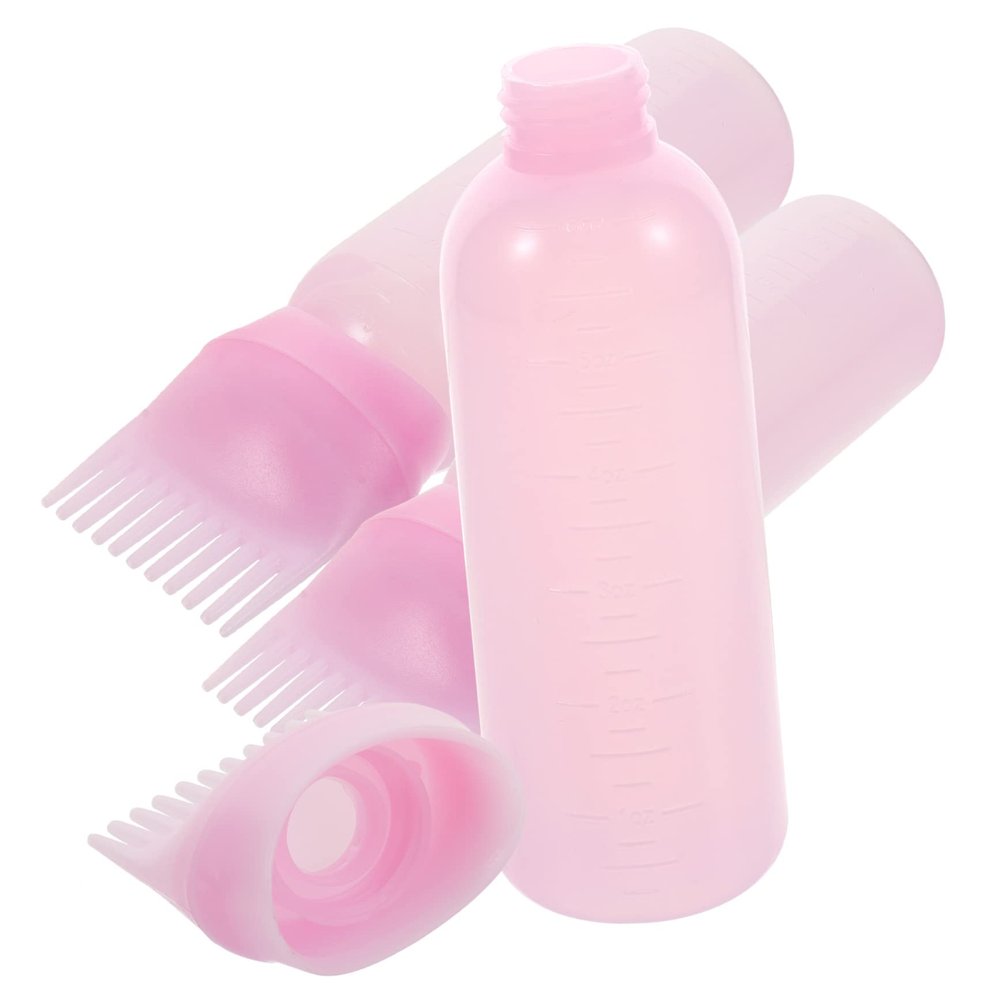 3-Pack Pink Plastic Root Comb Applicator Bottles