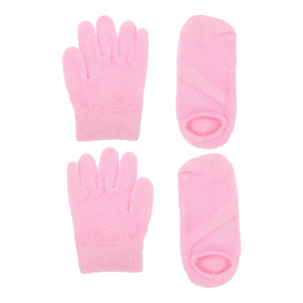 MUSISALY Moisturizing Gloves and Socks, 2 Pairs, Yarn, Pink