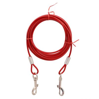 BESPORTBLE 5 m Red Dog Lead, 5 mm Steel Rope with Ergonomic Handle