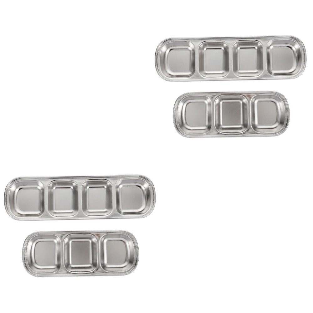 BUGUUYO 4-Piece Stainless Steel Feeding Trays for Pets, Rust-Resistant and Easy to Clean
