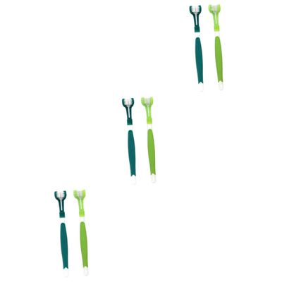 BUGUUYO 6-Piece Dog Toothbrush Set with Triple-Head Design