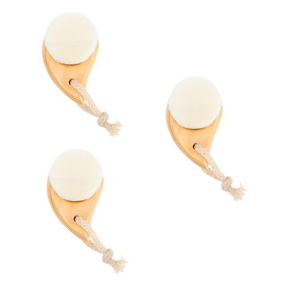 WOONEKY 3-Piece Wooden Facial Cleansing Brush Set