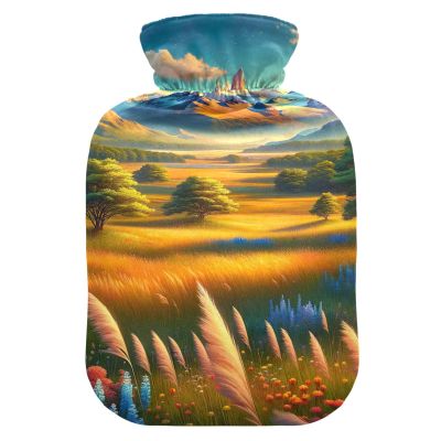 Horizontal Hot Water Bottle with Soft Cover, 1 L