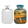 Horizontal Hot Water Bottle with Soft Cover, 1 L view 2