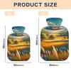 Horizontal Hot Water Bottle with Soft Cover, 1 L view 3