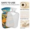 Horizontal Hot Water Bottle with Soft Cover, 1 L view 4