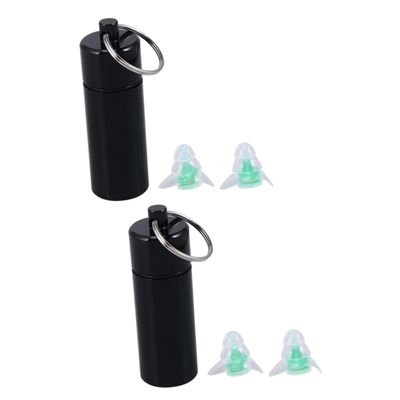 BCOATH 2-Piece Noise-Reducing Earplugs for Sleeping, Snoring, Studying and Working, Black Bottle, Safe for Long-Term Wear