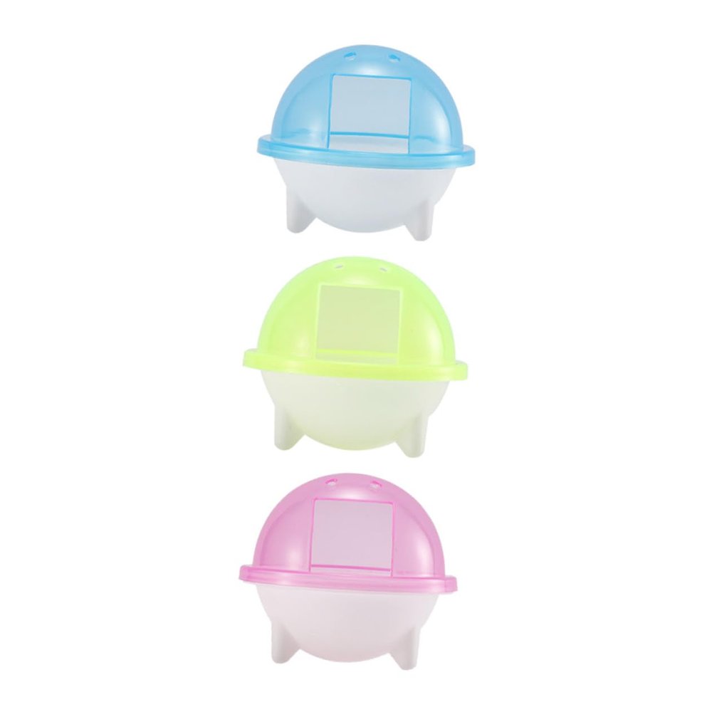 3-Piece Plastic Hamster Sand Bath, Transparent Space Capsule