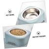 Cat Bowl with 15° Incline and High Base, Blue view 3