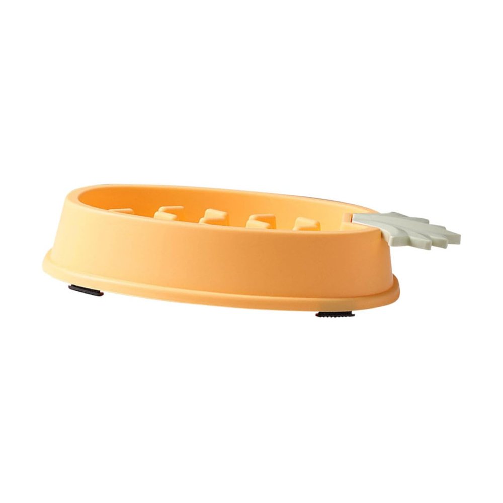 CIYODO Pineapple-Shaped Slow Feeder Bowl for Dogs and Cats, Yellow PP, Easy to Clean