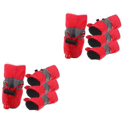 BCOATH 8-Piece Non-Slip Dog Boots for Winter and Rain