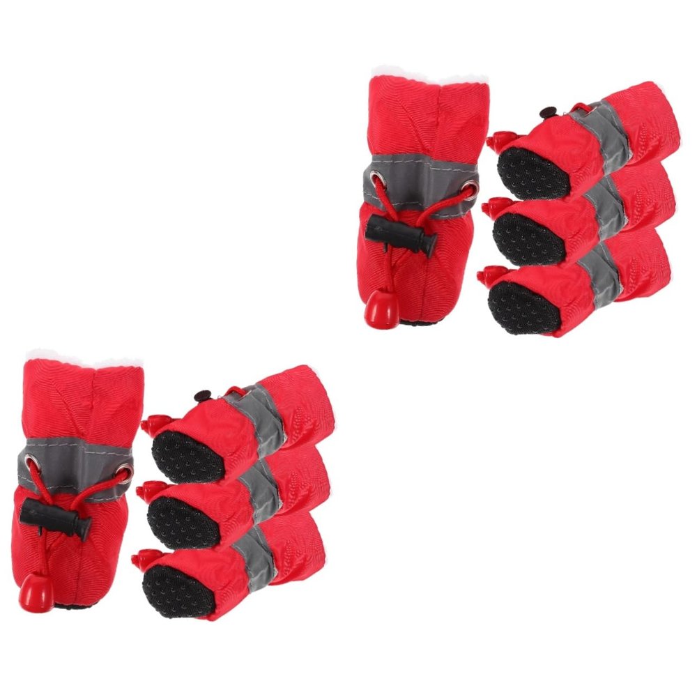 BCOATH 8-Piece Non-Slip Dog Boots for Winter and Rain