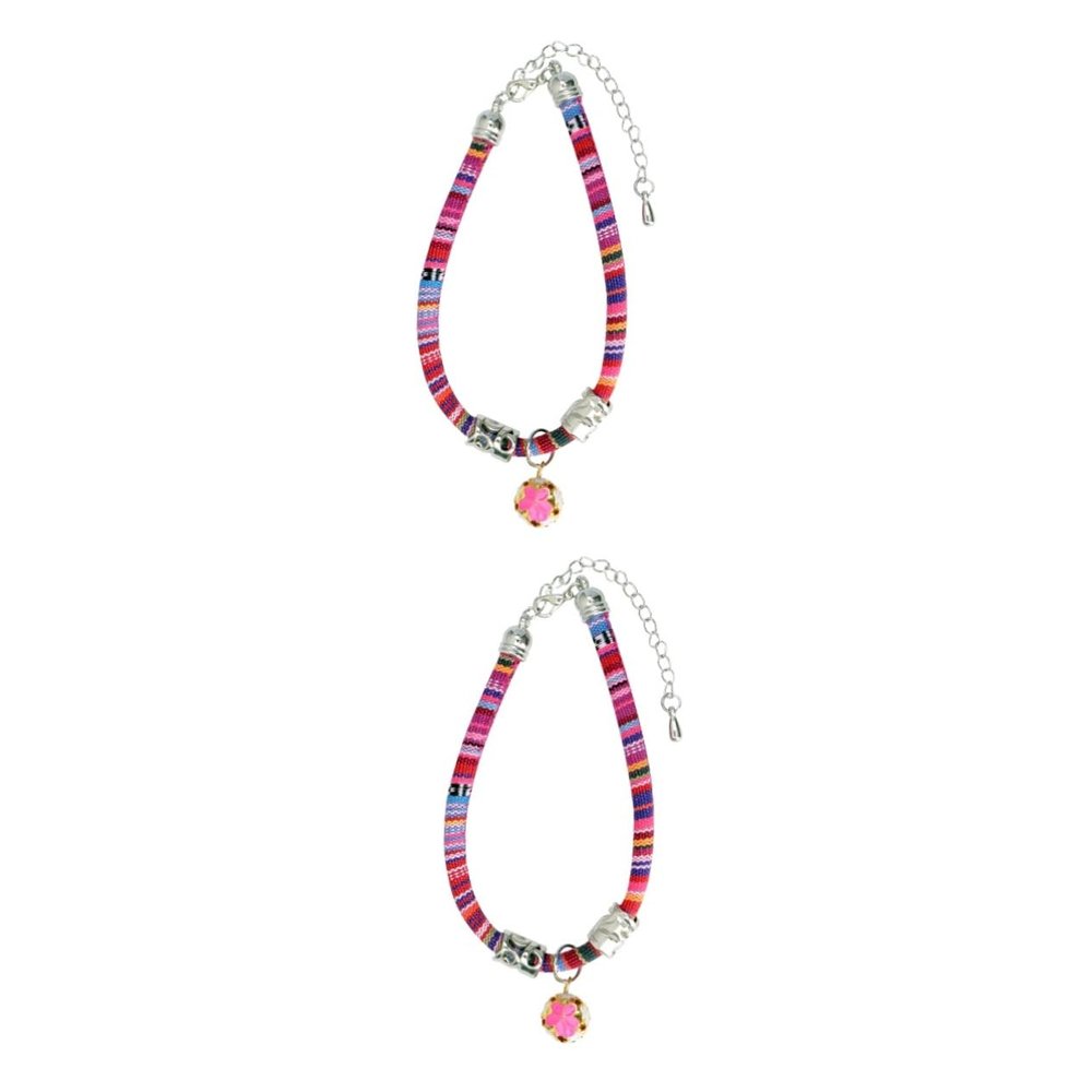 Hohopeti 2-Piece Adjustable Cat Collar Set with Bells, Breakaway Buckles and Boho Design