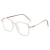 ABETOS Gro Blue Light Filtering Reading Glasses, Rectangular Metal Frame, Clear Brown, +1.0 view 1
