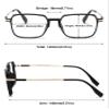 ABETOS Gro Blue Light Filtering Reading Glasses, Rectangular Metal Frame, Clear Brown, +1.0 view 2