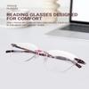 TERAISE Rimless Reading Glasses for Women with Blue-Light Filter, Ultra-Light TR90 Cat-Eye Design (2.0X) view 2