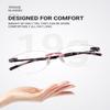 TERAISE Rimless Reading Glasses for Women with Blue-Light Filter, Ultra-Light TR90 Cat-Eye Design (2.0X) view 3