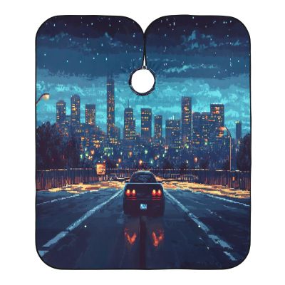 Race Car City Night Haircut Bib, Waterproof Haircut Cape, Shampoo Cape, 164.8 x 140 cm
