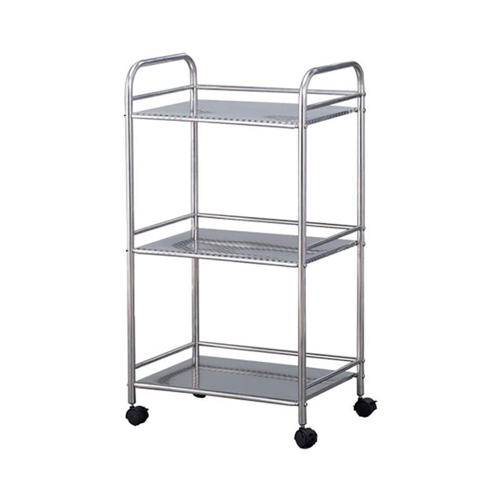 ERSINIAN Mobile 3-Tier Stainless Steel Salon Cart, S/40 x 35 x 75 cm
