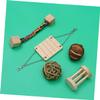 TOGEVAL Wooden Hamster Toy Set with Chew and Play Toys for Small Pets view 4