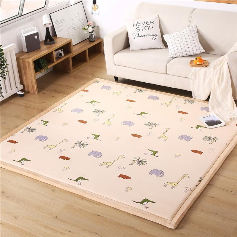 DSSHENGDS Extra-Soft Thick Coral Velvet Rug, Non-Slip Crawling Mat, Solid Color, 2 cm, 100 x 300 cm