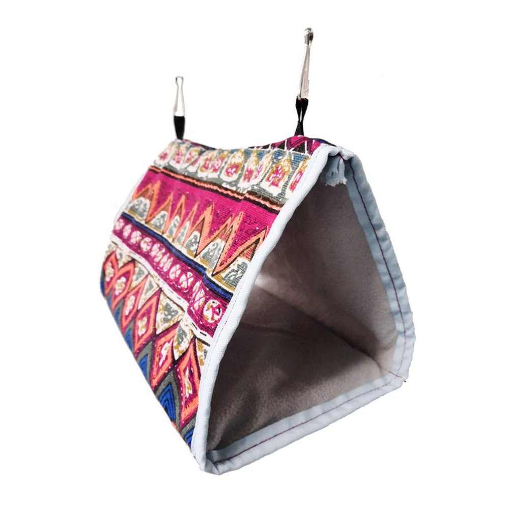 CIYODO Triangle Bird Sleep Nest Hanging Hammock, Breathable Cotton and Foam, for Parrots, Random Color
