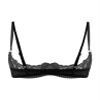 Eandarui Ouvert Open-Bust Bra, Women's Transparent Lace Bust-Lifting Top, Black, XL view 2