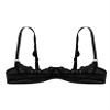 Eandarui Ouvert Open-Bust Bra, Women's Transparent Lace Bust-Lifting Top, Black, XL view 3