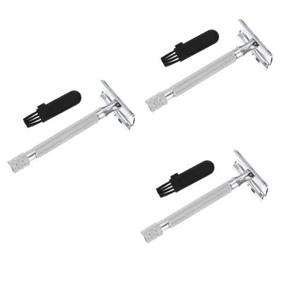WOONEKY 3-Piece Double-Edge Safety Razors for Men