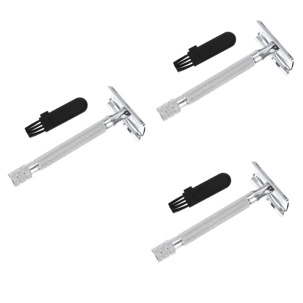 WOONEKY 3-Piece Double-Edge Safety Razors for Men