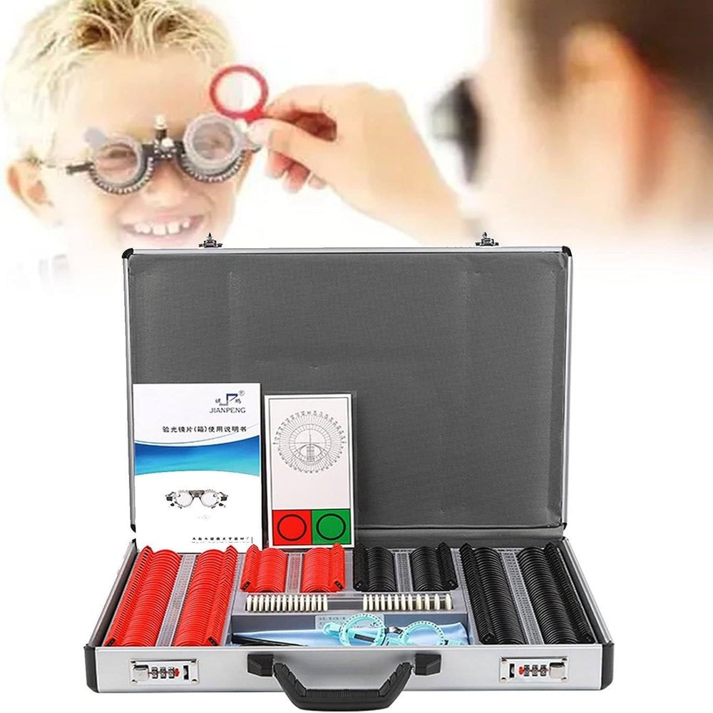 266-Piece Optometry Trial Lens Set with Aluminum Case and Trial Frame