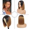 Short Ombre Wig, Straight Human Hair, Lace Wig for Women, Remy Hair, OT30, 13 x 5 x 1#14 inch#150% view 2